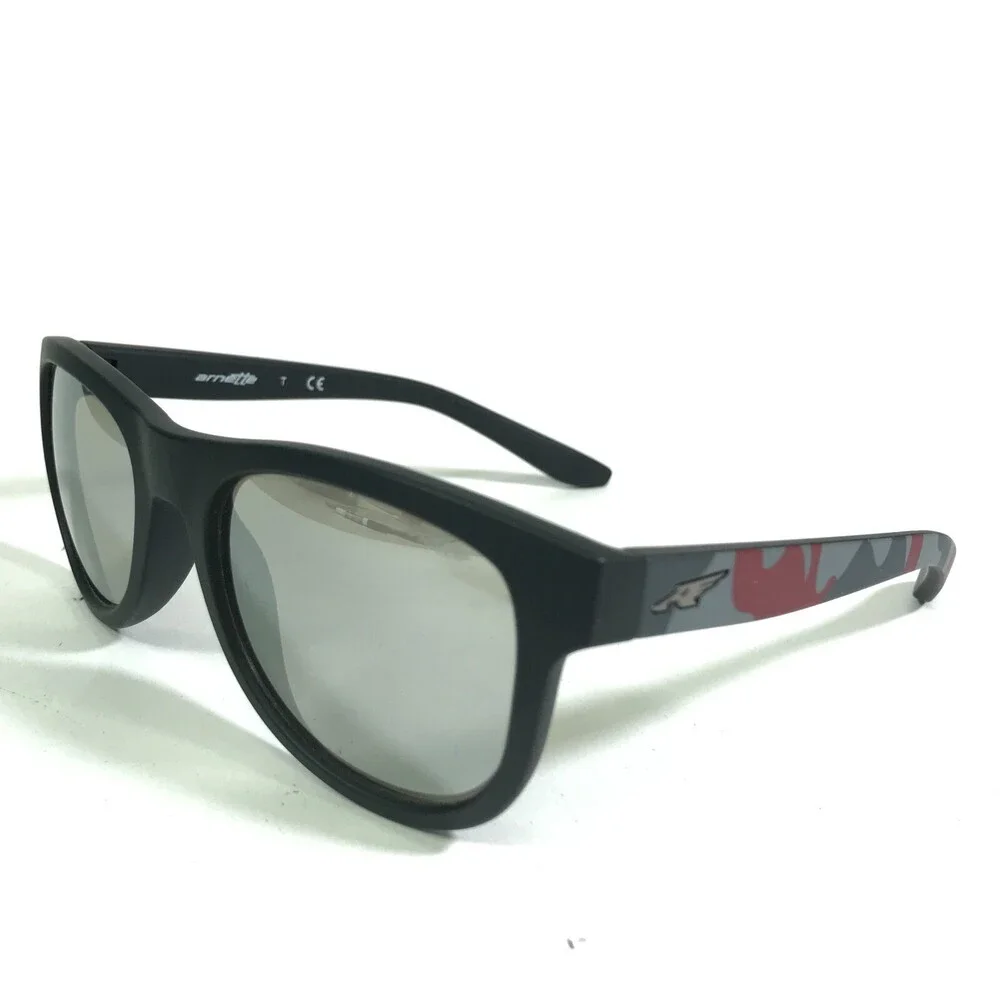 Arnette Sunglasses CLASS ACT 4222-2354/6G Black Gray Red Round w/ Gray Lenses